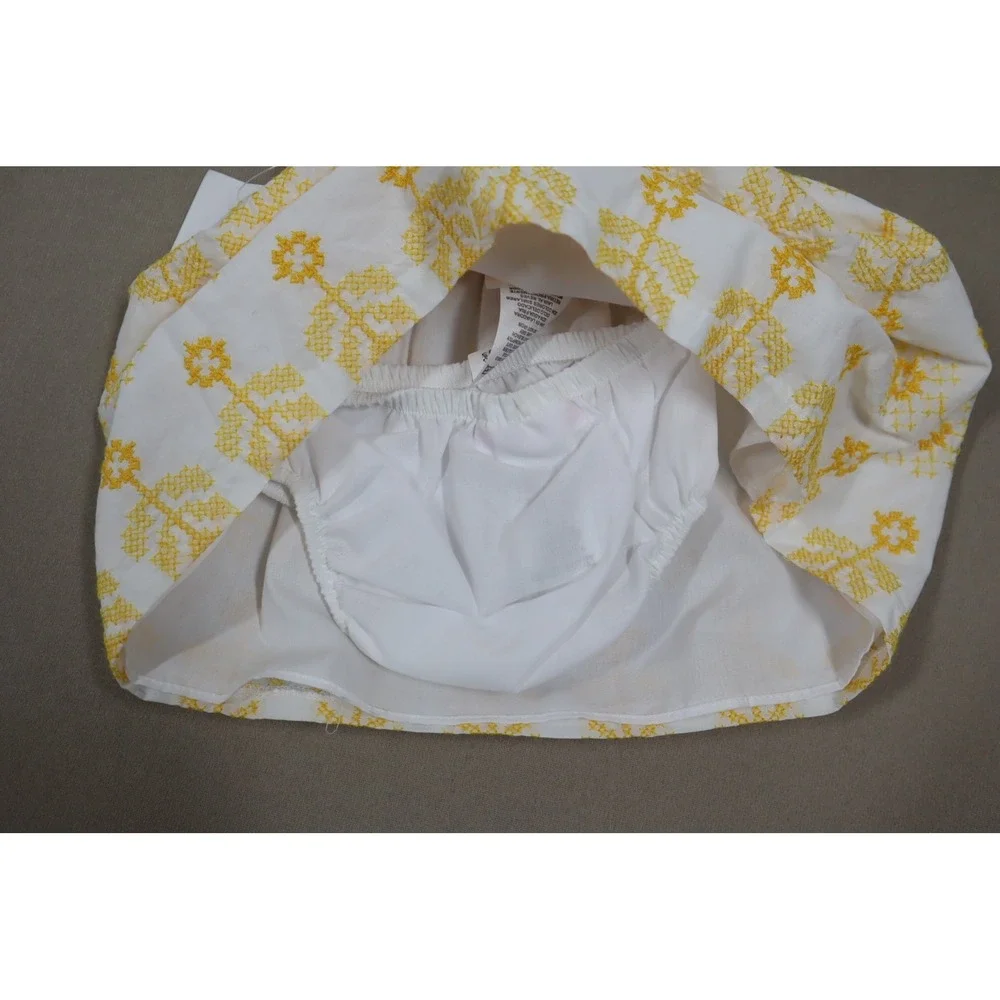 Bonnie Baby Baby Girls Embroidered Sunshine Dress with‎ Flutter Sleeves - Yellow
